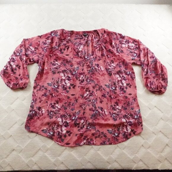 Torrid Georgette Puff Sleeve Peasant Blouse Womens 3X Floral Print - Picture 1 of 9
